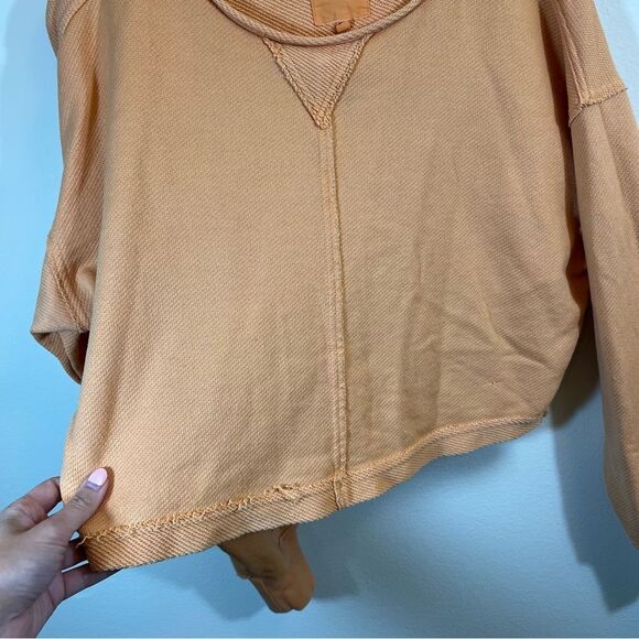 ✨ Aerie Orange Terry Crewneck Sweatshirt XS - Picture 6 of 10